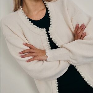 NWT! Vita Grace Isabella Pearl Edge Cardigan